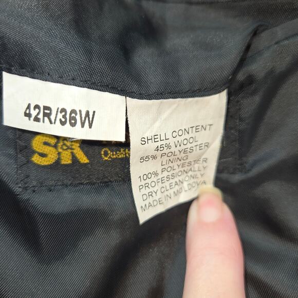 Kilburne & Finch 42R Men's Blazer Gray Suit Coat Jacket 2 Buttons 42 Regular - Picture 5 of 7